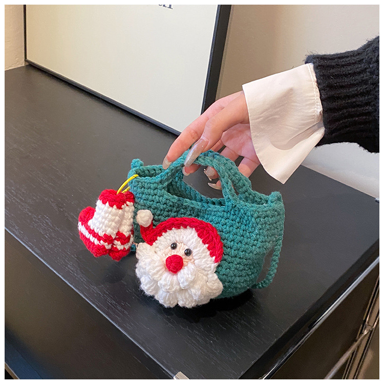 Finished Hand-Knitted bag