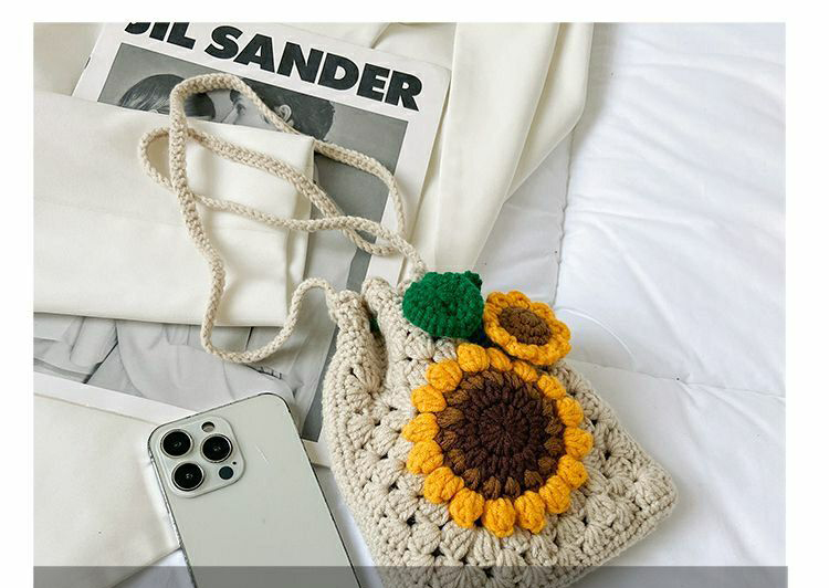 hightcraft crochet sunflower bag