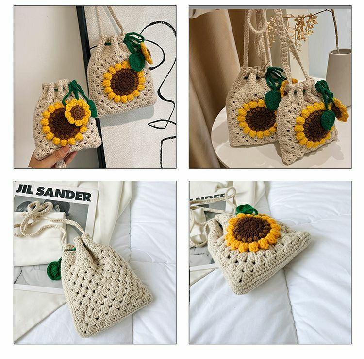 hightcraft crochet sunflower bag