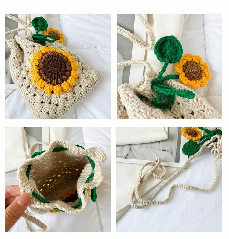 hightcraft crochet sunflower bag