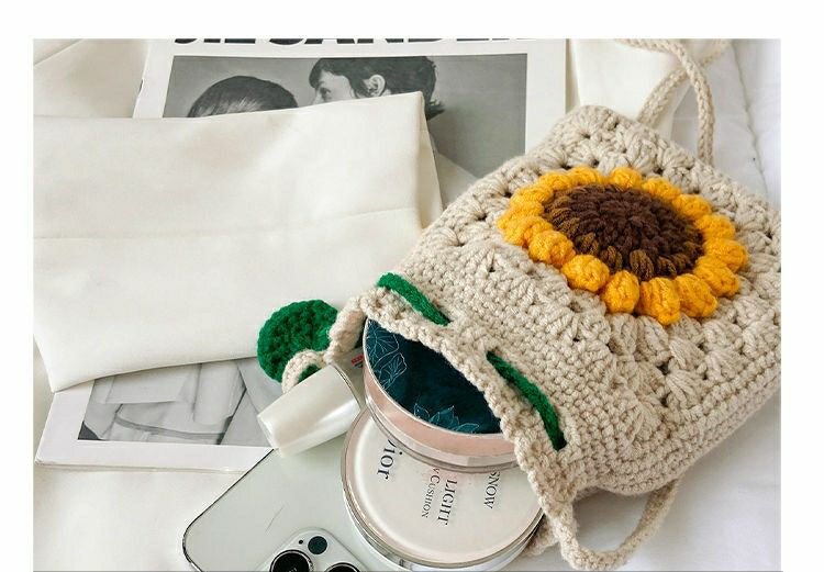 hightcraft crochet sunflower bag