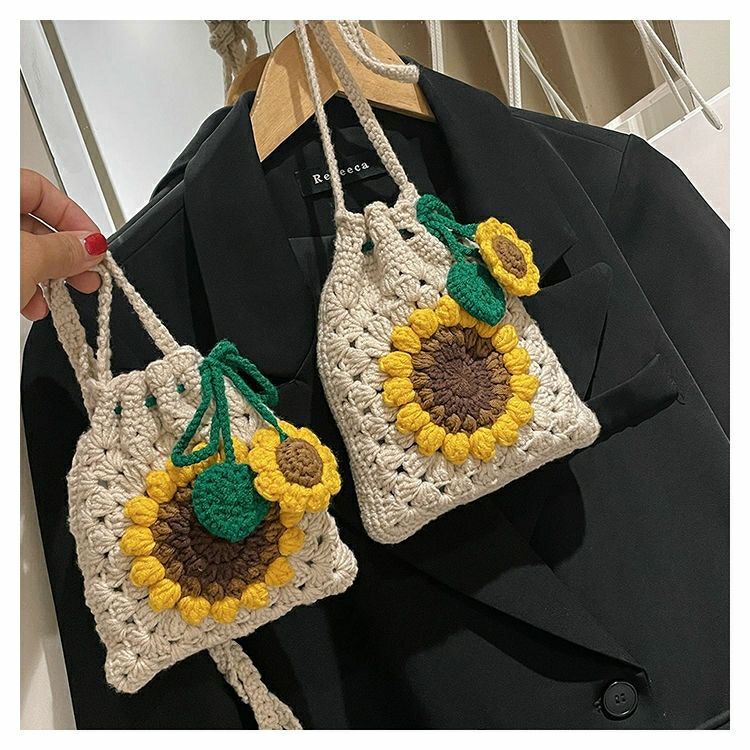 hightcraft crochet sunflower bag