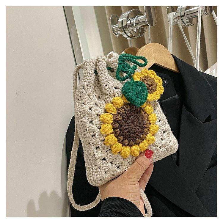 hightcraft crochet sunflower bag