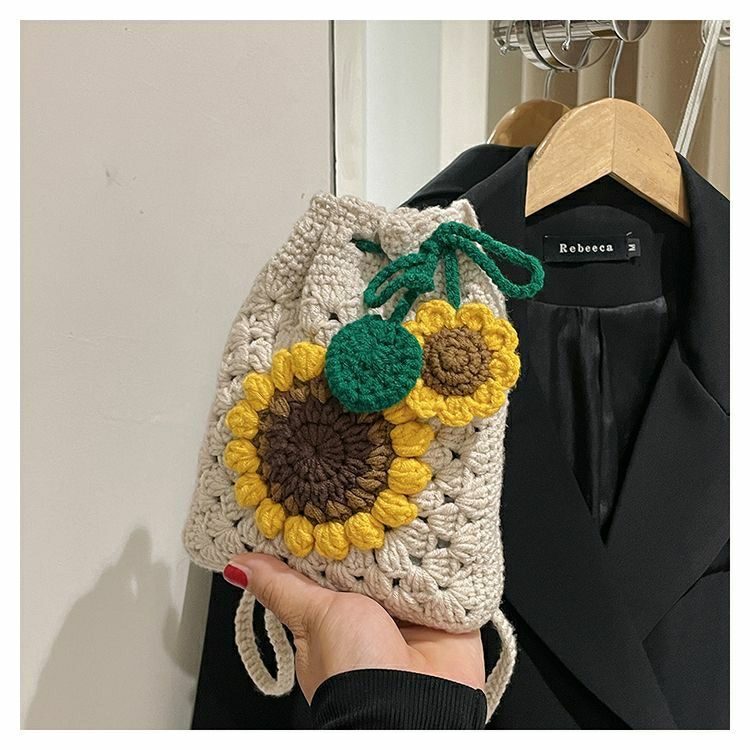 hightcraft crochet sunflower bag