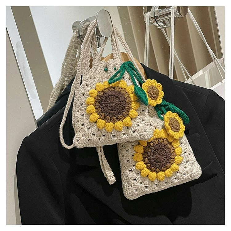 hightcraft crochet sunflower bag